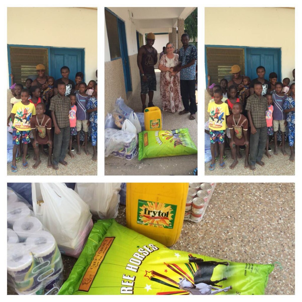 Rashid Sumaila donates to the Ankaful Children's Home.