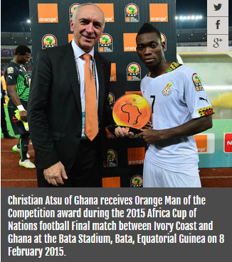 Ghana star Christian Atsu reveals his surprise at being named AFCON 2015 best player