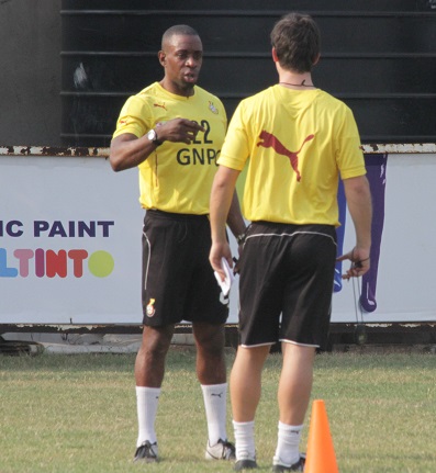 Gerald with Lawrence during the teams training in Accra