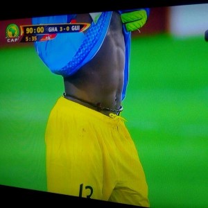 EXPOSED: Guinea star Abdoulaye Cisse spotted wearing 'juju' amulet during AFCON clash with Ghana