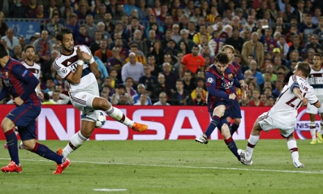 Barcelona’s Lionel Messi steals the show to sink Bayern Munich