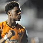 On-loan Arsenal forward Chuba Akpom celebrates Hull City victory over Ipswich
