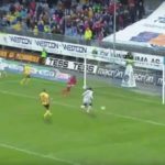 Haugesund's striker Shuaibu Ibrahim misses open goal chance your Grandma would have scored